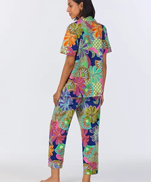 BedHead X Trina TurkZanzibar Short Sleeve Classic Cropped Stretch Jersey PJ Set -Bedheadpjs Pajama Shop 46 BH270112 1272B ZANZIBAR 1522 3