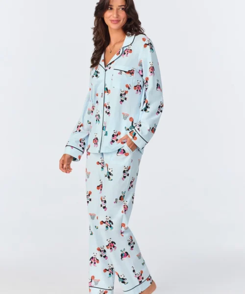 Bedhead X Bronwyn Newport Slam Dunk Long Sleeve Classic Stretch Jersey PJ Set -Bedheadpjs Pajama Shop 48 BH290102 1235B SLAM DUNK 1528 2