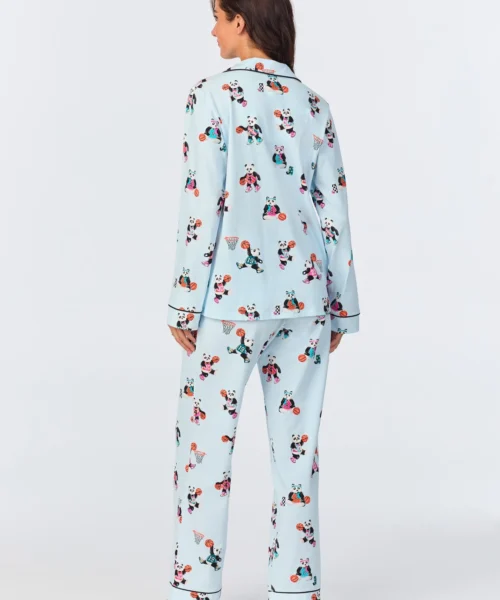 Bedhead X Bronwyn Newport Slam Dunk Long Sleeve Classic Stretch Jersey PJ Set -Bedheadpjs Pajama Shop 48 BH290102 1235B SLAM DUNK 1532 3