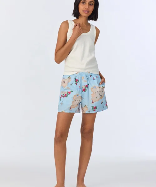 Ciao Capri Knit Tank Woven Cotton Poplin Boxer PJ Set 9 Ciao Capri Knit Tank Woven Cotton Poplin Boxer PJ Set -Bedheadpjs Pajama Shop 51 BH380093 1230B CIAO CAPRI 1652 1