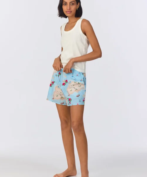 Ciao Capri Knit Tank Woven Cotton Poplin Boxer PJ Set 10 Ciao Capri Knit Tank Woven Cotton Poplin Boxer PJ Set -Bedheadpjs Pajama Shop 51 BH380093 1230B CIAO CAPRI 1665 2