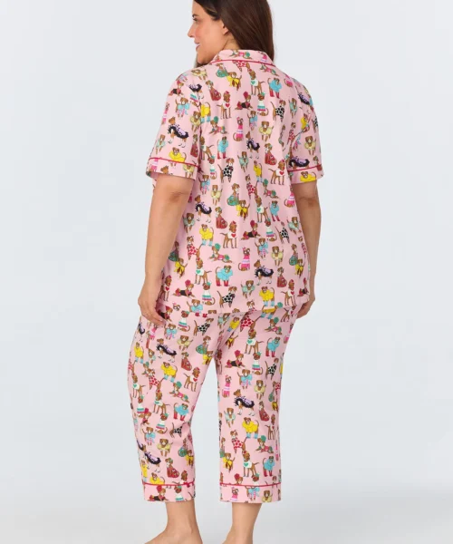 Bedhead X Bronwyn Newport Chic BoxersShort Sleeve Classic Stretch Jersey Cropped PJ Set -Bedheadpjs Pajama Shop 53 BH270102 1234B CHIC BOXERS 1202 3