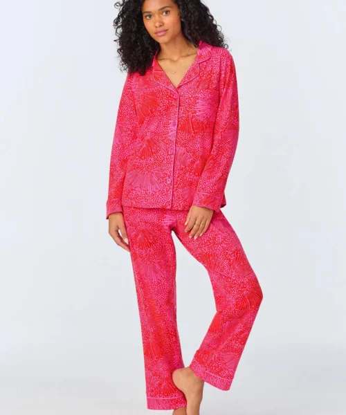 BedHead X Trina Turk Starburst Long Sleeve Classic Stretch Jersey PJ Set