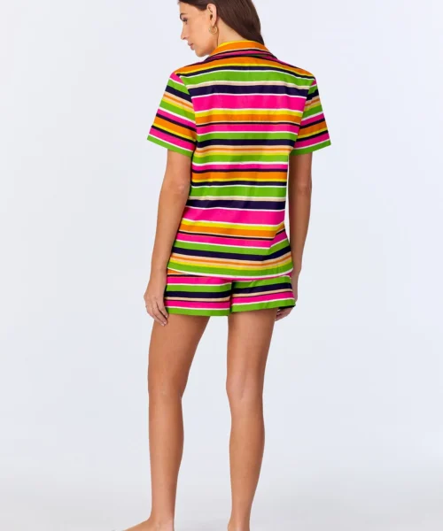 BedHead X Trina Turk Poolside Stripe Short Sleeve Classic Woven Cotton Poplin Shorty PJ Set 8 BedHead X Trina Turk Poolside Stripe Short Sleeve Classic Woven Cotton Poplin Shorty PJ Set -Bedheadpjs Pajama Shop 60 BH240106 1261B POOLSIDE STRIPE 351 3