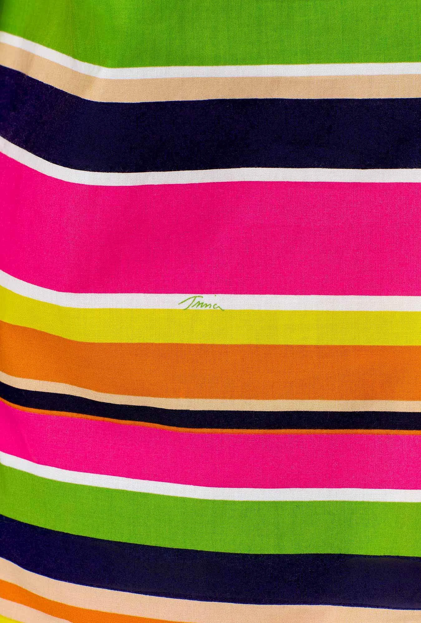 BedHead X Trina Turk Poolside Stripe Short Sleeve Classic Woven Cotton Poplin Shorty PJ Set 4 BedHead X Trina Turk Poolside Stripe Short Sleeve Classic Woven Cotton Poplin Shorty PJ Set - Image 4