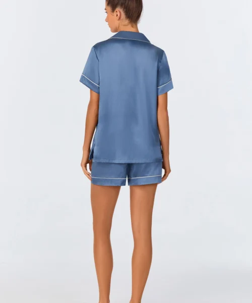 Elemental Blue Short Sleeve Classic Shorty Washable Silk PJ Set -Bedheadpjs Pajama Shop 61 BH240114 1280B ELEMNTAL BLUE 1877 3 1746f051 6b4a 44a6 929e 39acd3c95333