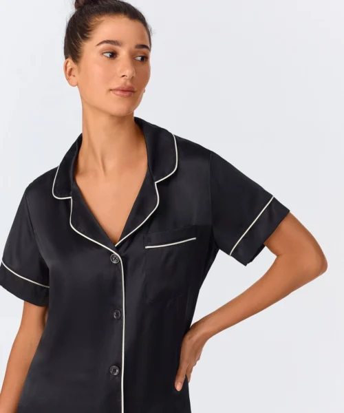 Black Short Sleeve Classic Shorty Washable Silk PJ Set -Bedheadpjs Pajama Shop 62 BH240114 5993B BLACK 1924 4de00d4f 0e02 499c a333 5030aa631d55