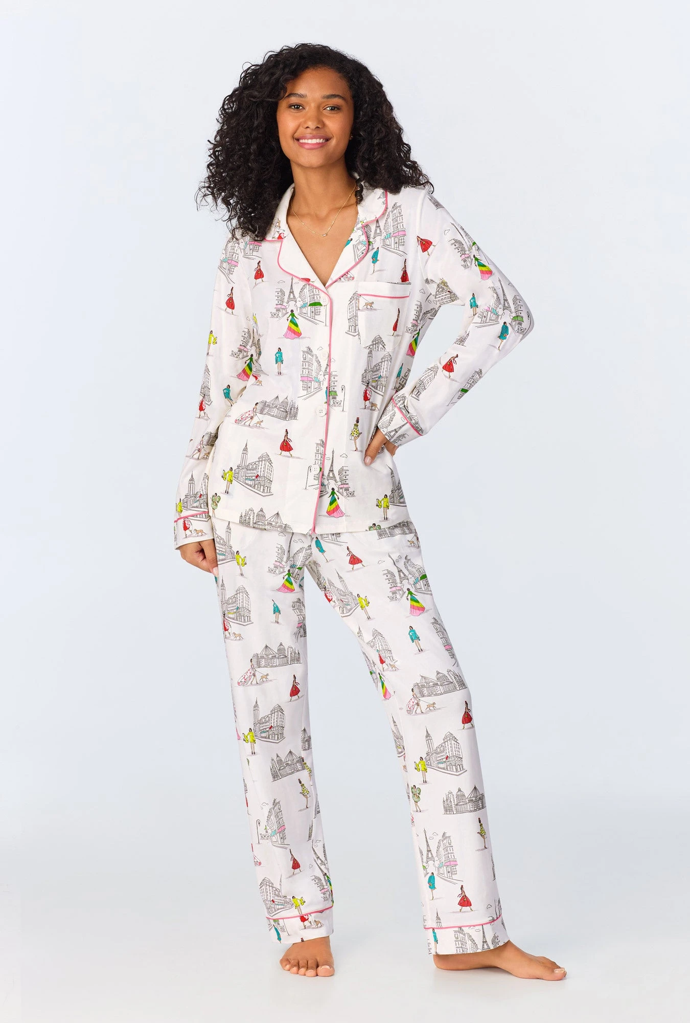 Bedhead X Bronwyn Newport Travel In Style Long Sleeve Classic Stretch Jersey PJ Set 1 Bedhead X Bronwyn Newport Travel In Style Long Sleeve Classic Stretch Jersey PJ Set