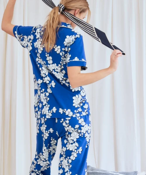 Navy Shadow Blossom Short Sleeve Cropped Stretch Jersey PJ Set 8 Navy Shadow Blossom Short Sleeve Cropped Stretch Jersey PJ Set -Bedheadpjs Pajama Shop 72 BH2721295 4316B NAVYSHADOWBLOSSOM 0144