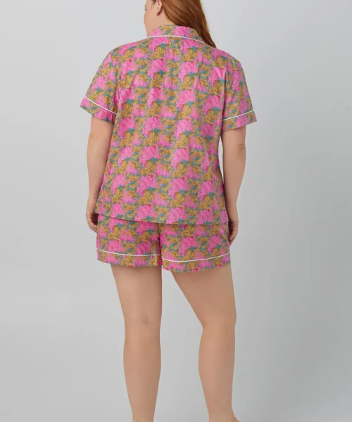Laura's Reverie Short Sleeve Classic Woven Cotton Tana Lawn® Shorty PJ Set Made With Liberty Fabrics -Bedheadpjs Pajama Shop 95 plus size BH2427170 7912B LAURA S REVERIE 959 BACK