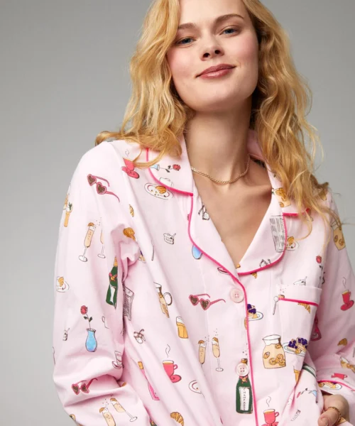 Let's Do Brunch Long Sleeve Classic Stretch Jersey PJ Set