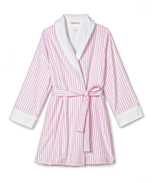 Pink 3D Stripe French Terry Lined Robe -Bedheadpjs Pajama Shop BH3221300 043B