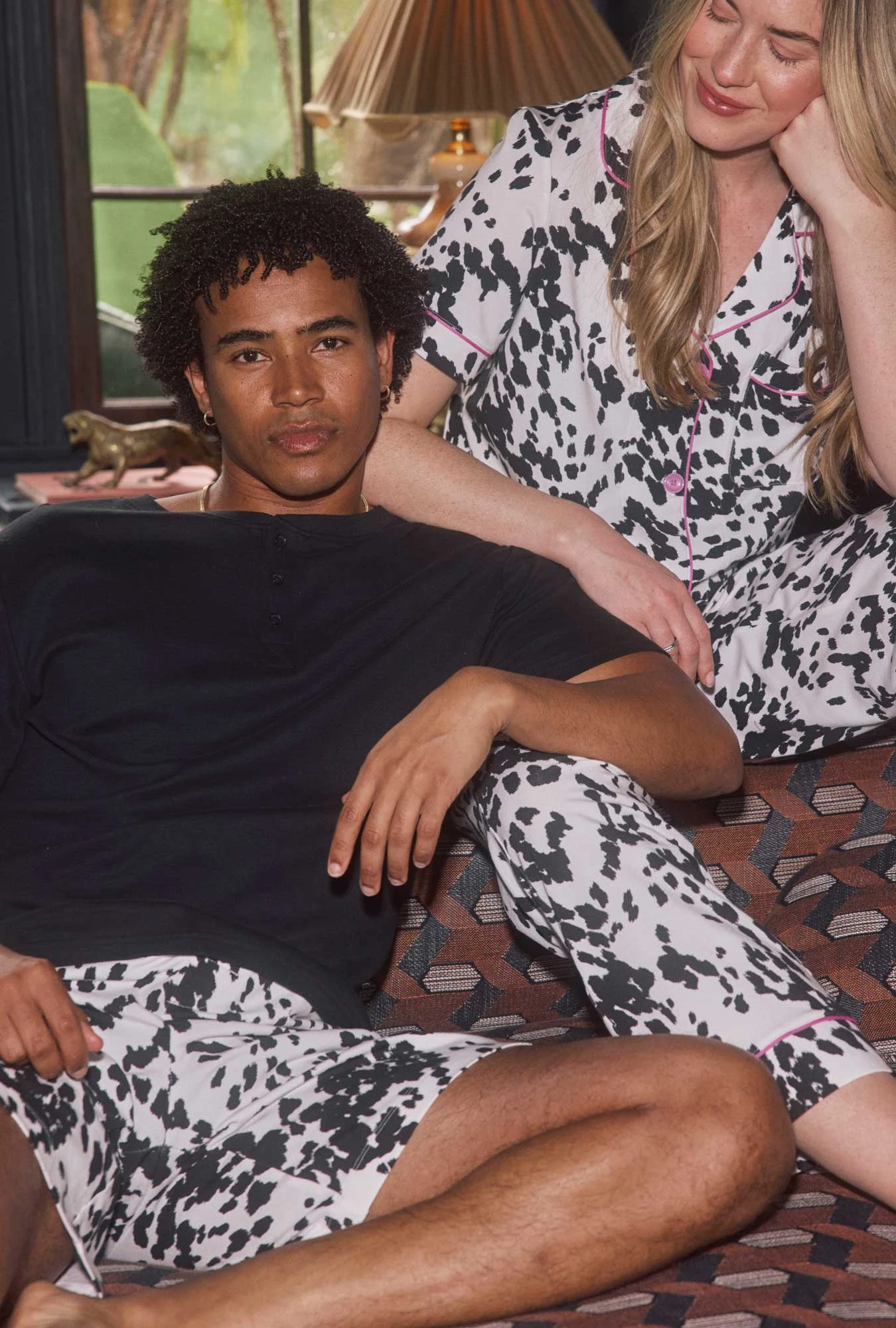 Wild Pony Men's Short Sleeve Henley Stretch Jersey Boxer PJ Set 1 Wild Pony Men's Short Sleeve Henley Stretch Jersey Boxer PJ Set