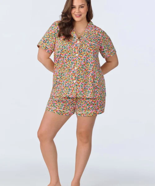 Fresh Picks Short Sleeve Classic Shorty Stretch Jersey PJ Set -Bedheadpjs Pajama Shop plus size BH240092 1233B FRESH PICKS 511 1