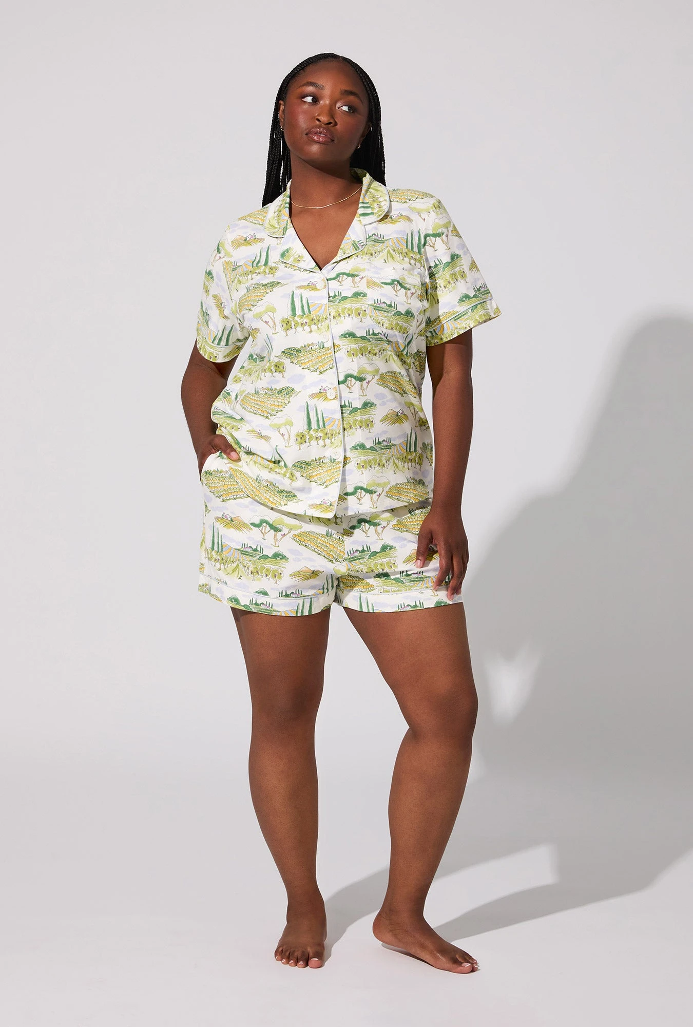 Wine Country Short Sleeve Classic Shorty Stretch Jersey PJ Set 5 Wine Country Short Sleeve Classic Shorty Stretch Jersey PJ Set - Image 5