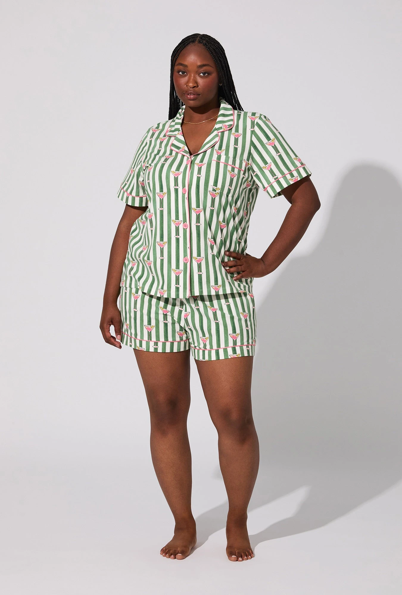 Martini O'Clock Short Sleeve Classic Shorty Stretch Jersey PJ Set 5 Martini O'Clock Short Sleeve Classic Shorty Stretch Jersey PJ Set - Image 5