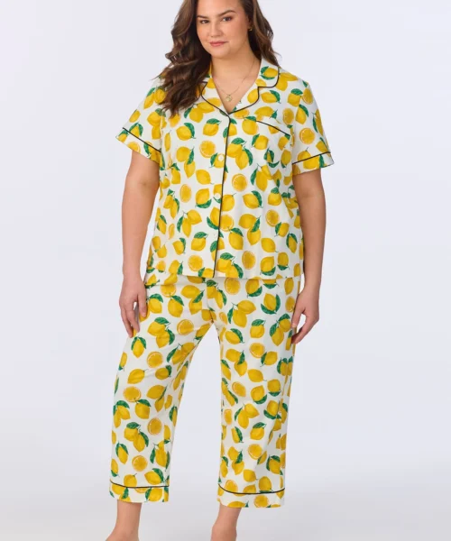 Main Squeeze Short Sleeve Classic Stretch Jersey Cropped PJ Set -Bedheadpjs Pajama Shop plus size BH270092 1220B MAIN SQUEEZE 134 1