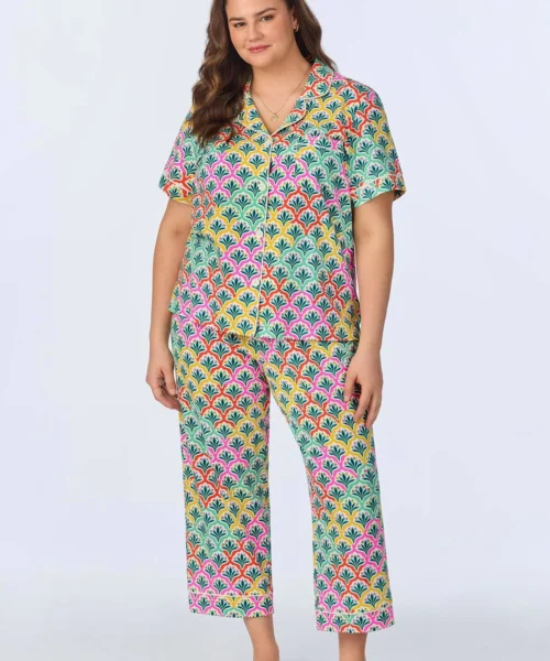 Camilla Short Sleeve Classic Stretch Jersey Cropped PJ Set -Bedheadpjs Pajama Shop plus size BH270092 1221B CAMILLA 299 1