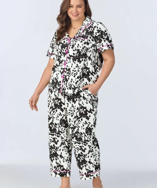 Wild Pony Short Sleeve Classic Stretch Jersey Cropped PJ Set -Bedheadpjs Pajama Shop plus size BH270097 1237B WILD PONY 315 1