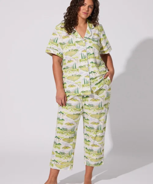 Wine Country Short Sleeve Classic Stretch Jersey Cropped PJ Set 11 Wine Country Short Sleeve Classic Stretch Jersey Cropped PJ Set -Bedheadpjs Pajama Shop plus size BH270115 1285B WINE COUNTRY 007 1