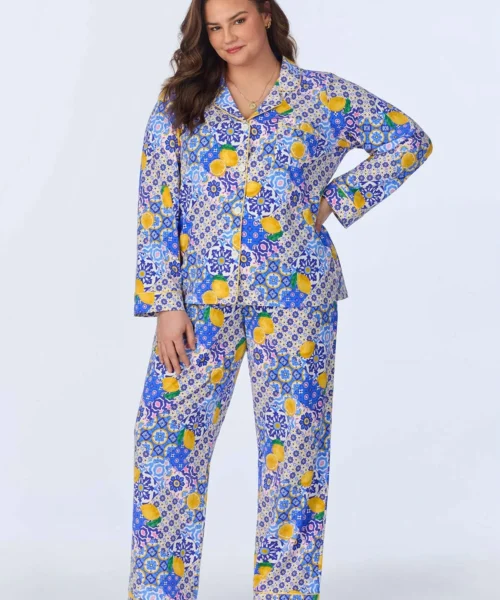 Majolica Long Sleeve Classic Stretch Jersey PJ Set 10 Majolica Long Sleeve Classic Stretch Jersey PJ Set -Bedheadpjs Pajama Shop plus size BH290092 1225B MAJOLICA 018 1