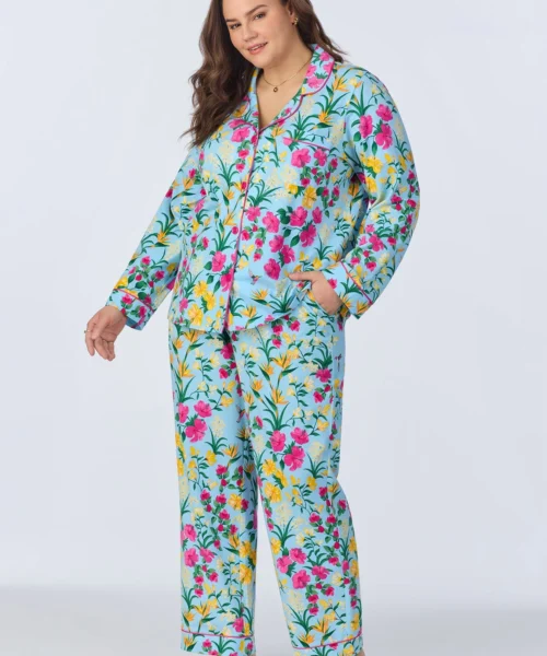 Tropical Paradise Long Sleeve Classic Stretch Jersey PJ Set -Bedheadpjs Pajama Shop plus size BH290095 1249B TROPICAL PARADISE 034 1