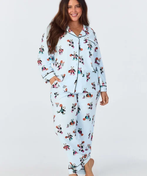 Bedhead X Bronwyn Newport Slam Dunk Long Sleeve Classic Stretch Jersey PJ Set -Bedheadpjs Pajama Shop plus size BH290102 1235B SLAM DUNK 1238 1