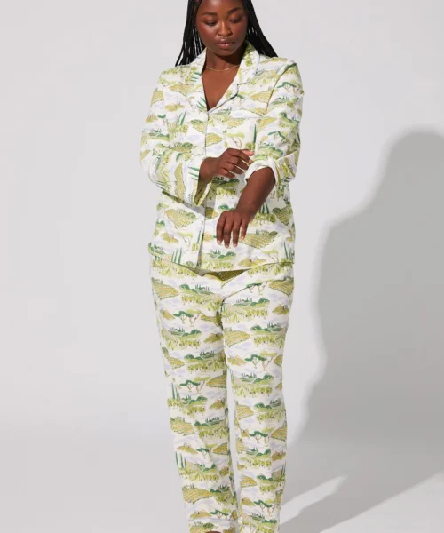 Wine Country Long Sleeve Classic Stretch Jersey PJ Set -Bedheadpjs Pajama Shop plus size BH290115 1285B WINE COUNTRY 013 1