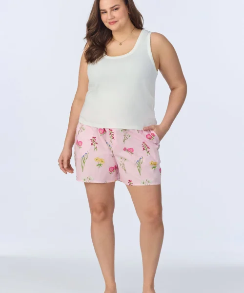 Western Wildflowers Tank Woven Cotton Poplin Boxer PJ Set -Bedheadpjs Pajama Shop plus size BH380098 1232B WESTERN WILDFLOWERS 508 1