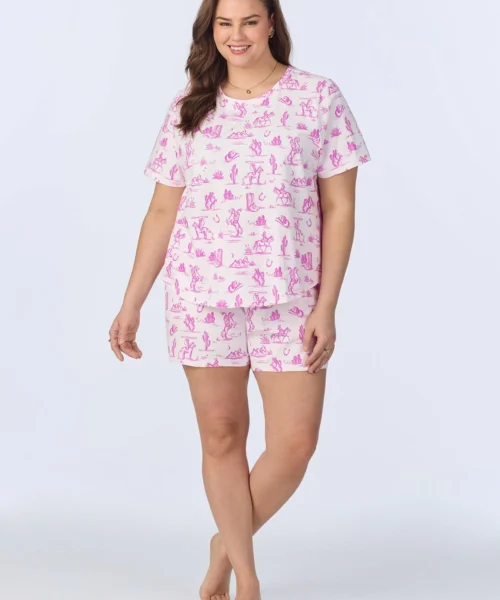 Cowgirl ToileT-Shirt Stretch Jersey Shorty PJ Set -Bedheadpjs Pajama Shop plus size BH940097 1246B COWGIRL TOILE 294 1